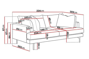 Menard 3-seters Dyp Manchestersofa - Mørk grønn - Møbler - Sofaer - Sofa 3 seter