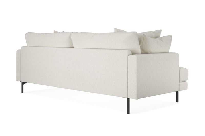Menard 3-seters Dyp Sofa i Bouclé 225 cm bred - Hvit - Møbler - Sofaer - Sofa 3 seter