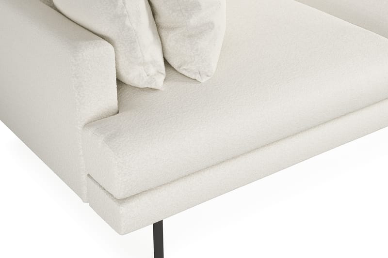 Menard 3-seters Dyp Sofa i Bouclé 225 cm bred - Hvit - Møbler - Sofaer - Sofa 3 seter