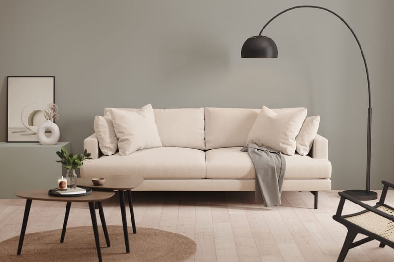 Menard 3-seters Dyp Stoffsofa 225 cm bred - Beige - Møbler - Sofaer - Sofa 3 seter