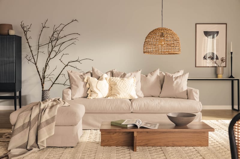 Menard 3-seters Dyp Stoffsofa - Beige - Møbler - Sofaer - Sofa 3 seter