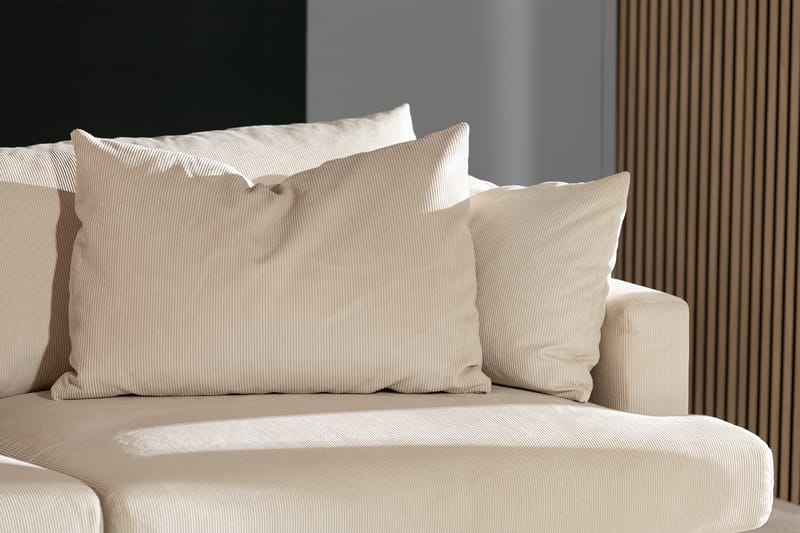 Menard 3-seters Manchestersofa - Beige - Møbler - Sofaer - Sofa 3 seter