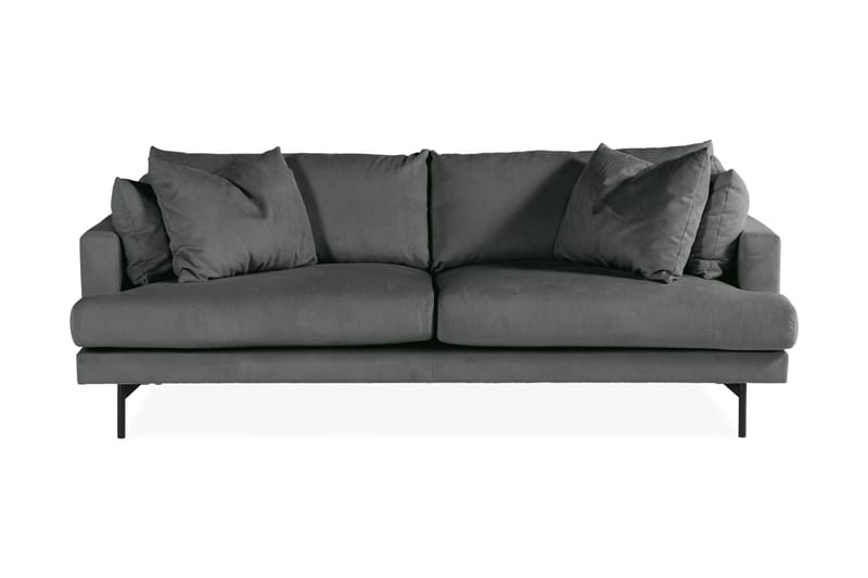 Menard 3-seters Manchestersofa - Grå - Møbler - Sofaer - Sofa 3 seter