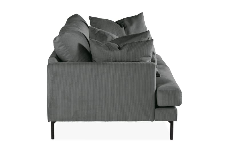 Menard 3-seters Manchestersofa - Grå - Møbler - Sofaer - Sofa 3 seter
