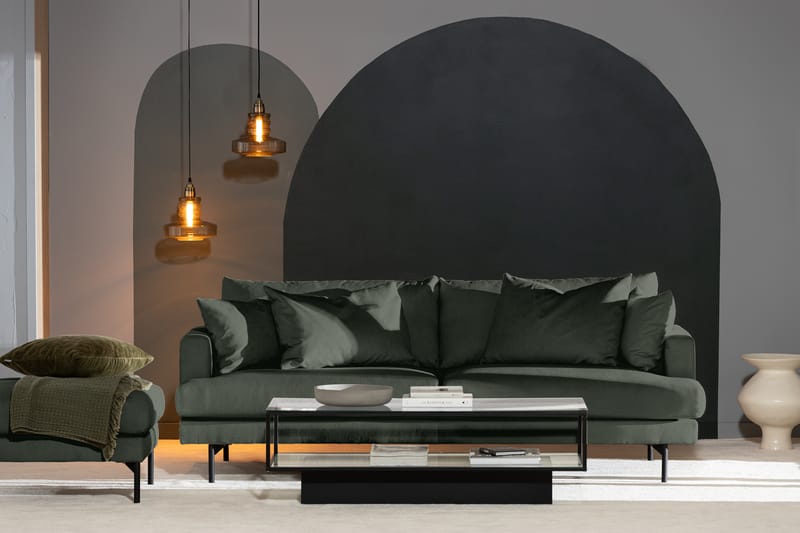 Menard 3-seters Manchestersofa - Grønn - Møbler - Sofaer - Sofa 3 seter