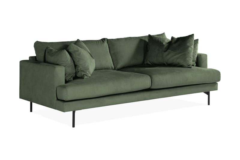 Menard 3-seters Manchestersofa - Grønn - Møbler - Sofaer - Sofa 3 seter