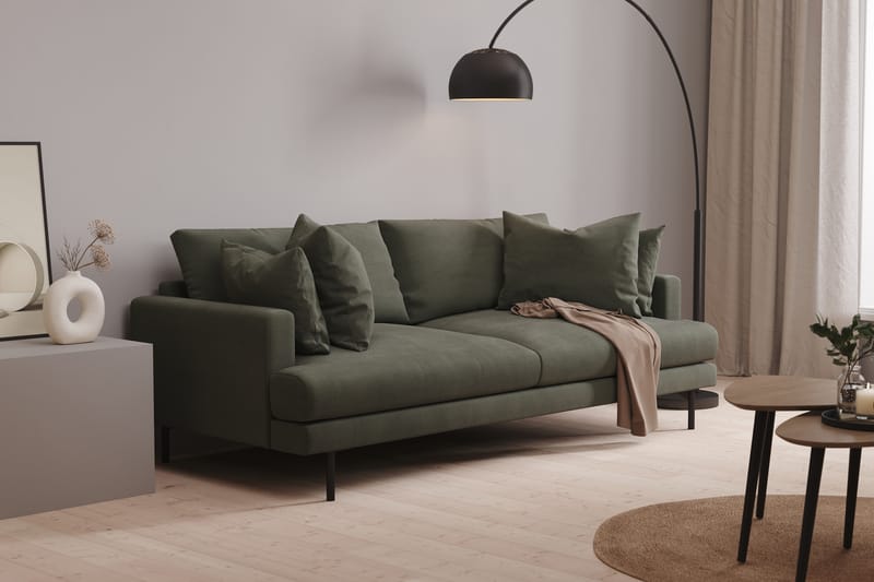 Menard 3-seters Manchestersofa - Mørk grønn - Møbler - Sofaer - Sofa 3 seter