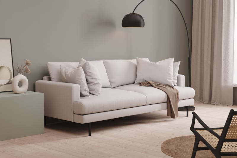 Menard 3-seters Stoffsofa - Hvit - Møbler - Sofaer - Sofa 3 seter