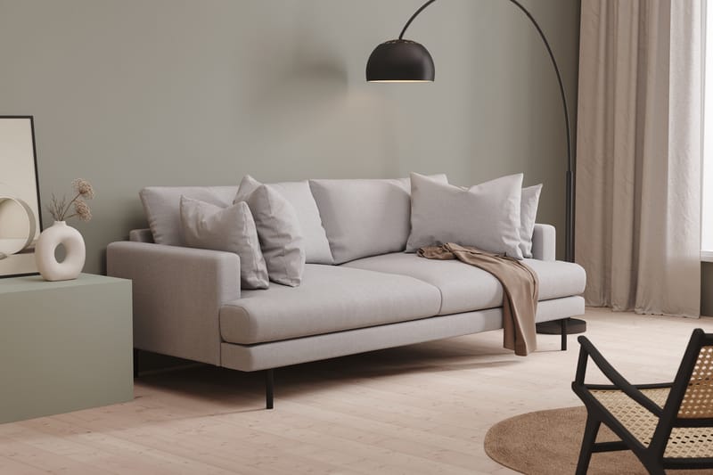 Menard 3-seters Stoffsofa - Lys grå - Møbler - Sofaer - Sofa 3 seter