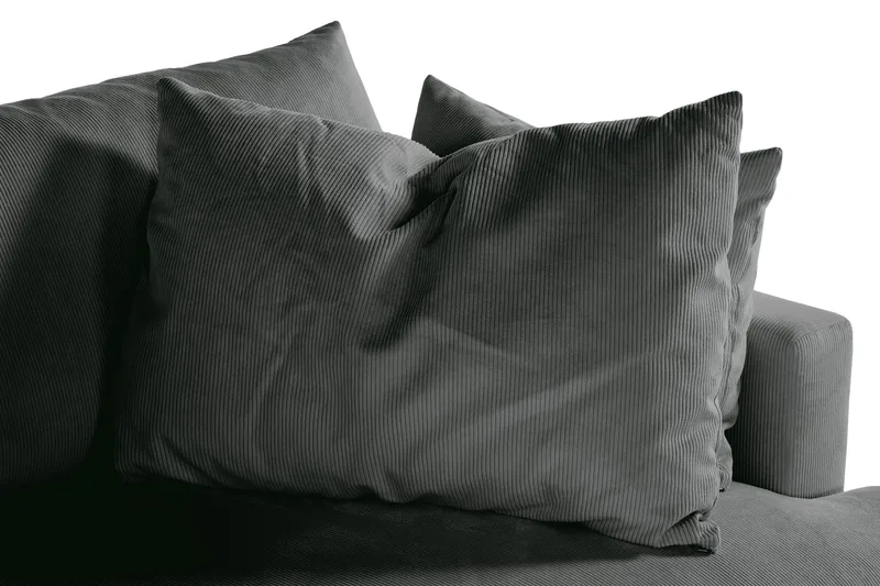 Menard 4-seters Dyp Manchestersofa - Grå - Møbler - Sofaer - 4 seter sofa