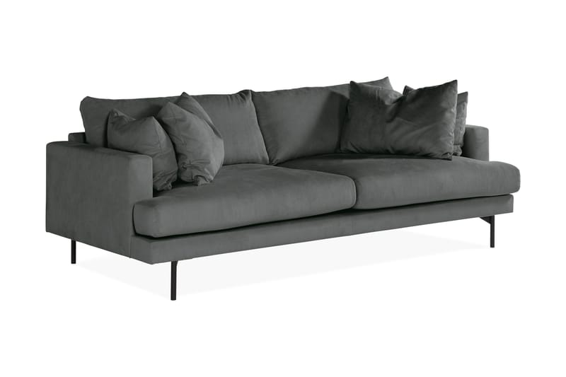 Menard 4-seters Dyp Manchestersofa - Grå - Møbler - Sofaer - 4 seter sofa