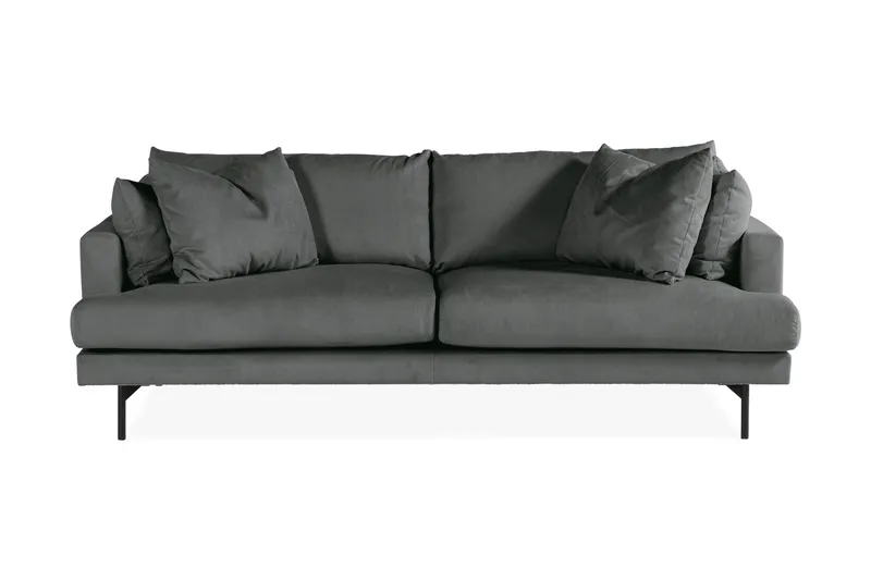 Menard 4-seters Dyp Manchestersofa - Grå - Møbler - Sofaer - 4 seter sofa
