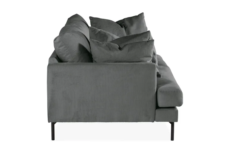 Menard 4-seters Dyp Manchestersofa - Grå - Møbler - Sofaer - 4 seter sofa