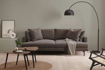 Menard 4-seters Dyp Manchestersofa - Mørk grå - Møbler - Sofaer - 4 seter sofa