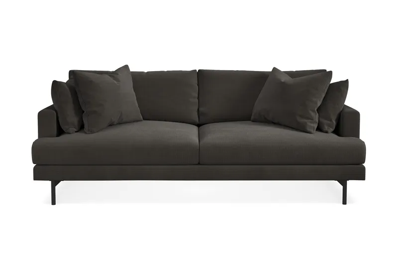 Menard 4-seters Dyp Manchestersofa - Mørk grå - Møbler - Sofaer - 4 seter sofa