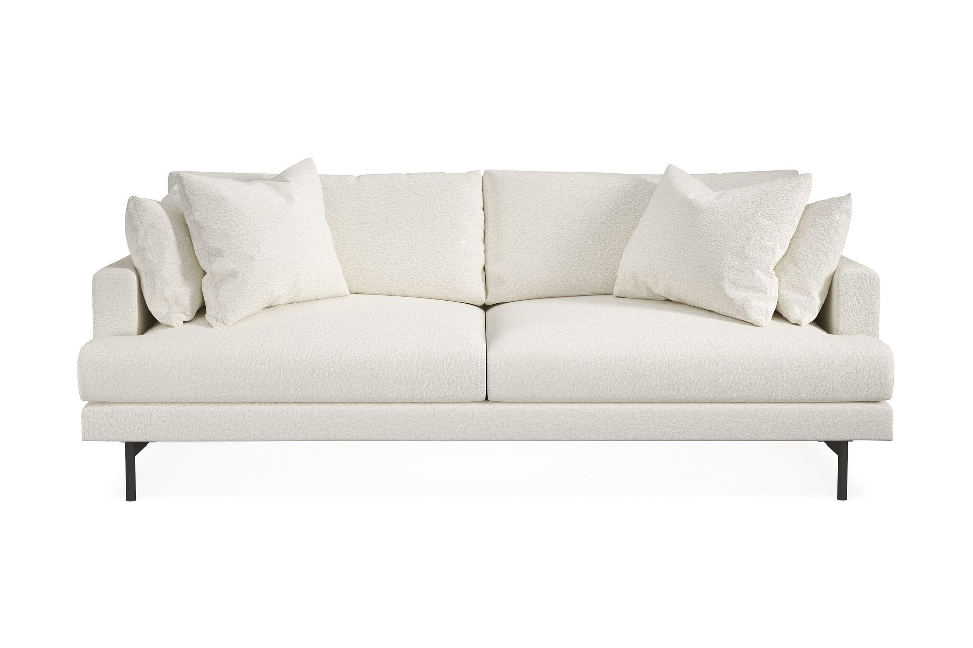 Menard 4-seters Dyp Sofa i Bouclé - Hvit