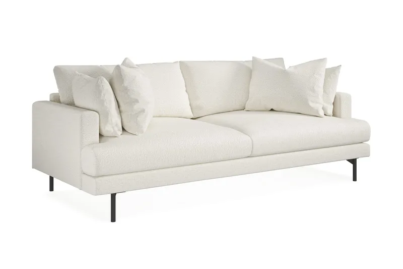 Menard 4-seters Dyp Sofa i Bouclé - Hvit - Møbler - Sofaer - 4 seter sofa