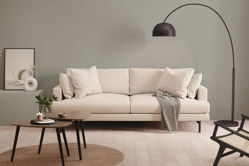 Menard 4-seters Dyp Stoffsofa - Beige - Møbler - Sofaer - 4 seter sofa