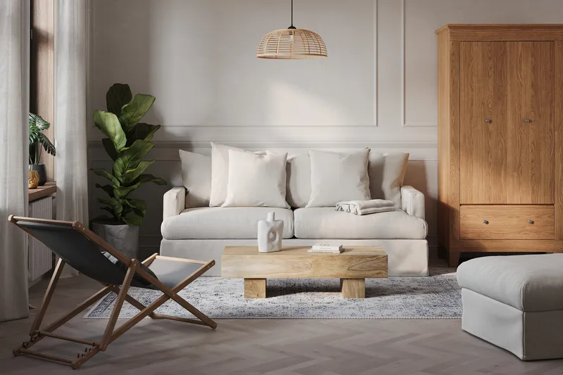 Menard 4-seters Stoffsofa - Beige - Møbler - Sofaer - 4 seter sofa