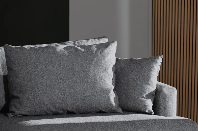 Menard 4-seters Dyp Stoffsofa - Grå - Møbler - Sofaer - 4 seter sofa