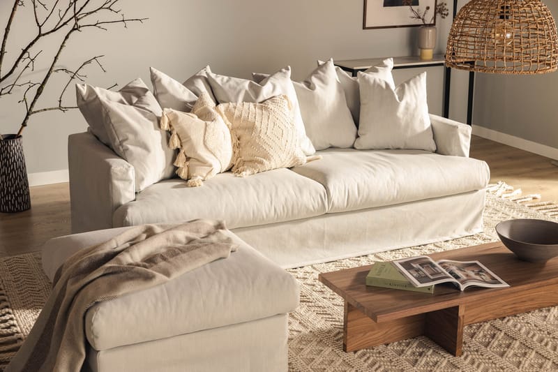 Menard 4-seters Dyp Stoffsofa - Lys grå - Møbler - Sofaer - 4 seter sofa