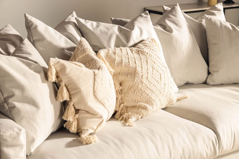 Menard 4-seters Dyp Stoffsofa - Lys grå - Møbler - Sofaer - 4 seter sofa