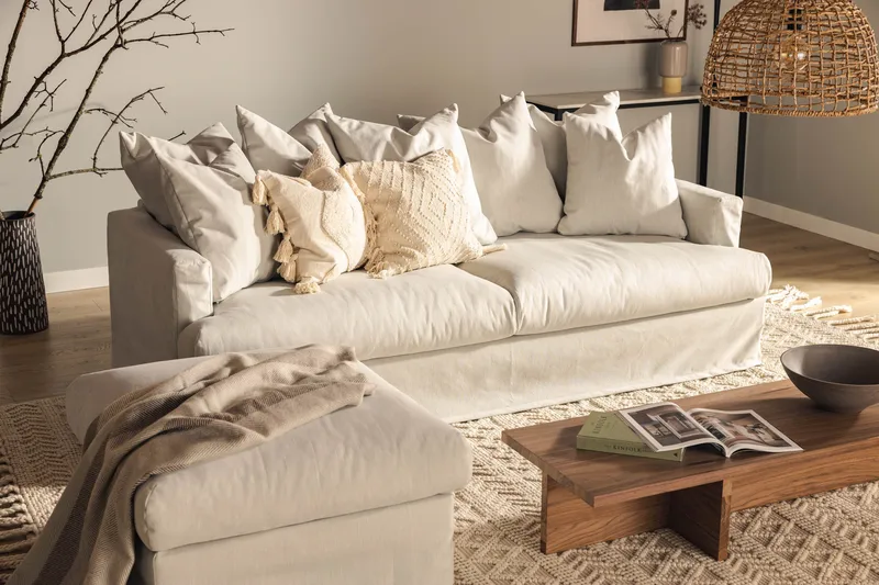 Menard 4-seters Stoffsofa - Lys grå - Møbler - Sofaer - 4 seter sofa