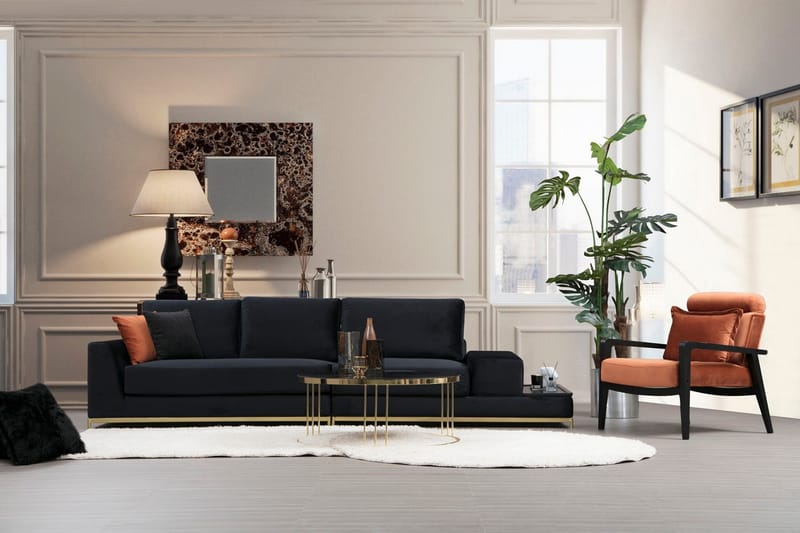Mezonzo 4-seter Sofa - Svart - Møbler - Sofaer - 4 seter sofa