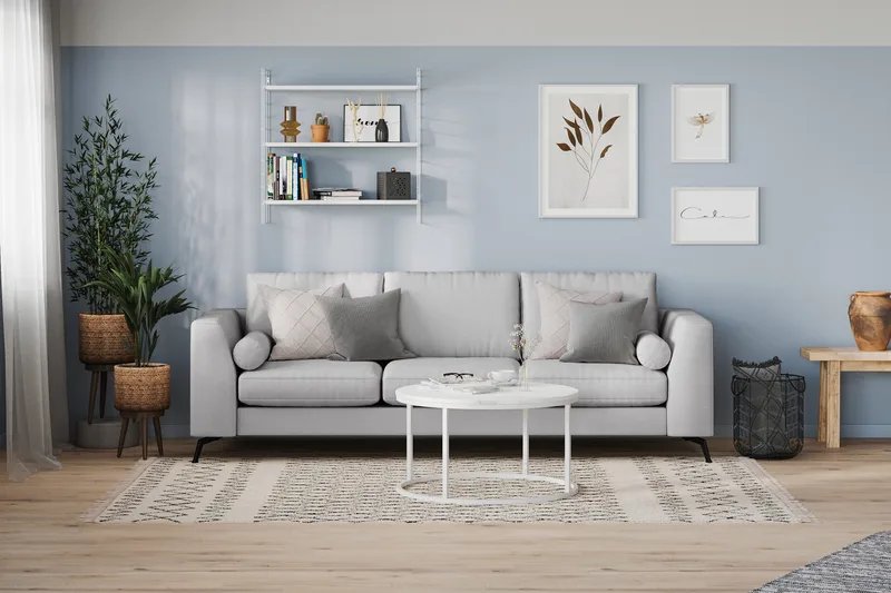 Ocean Lyx 3-seters Stoffsofa - Grå - Møbler - Sofaer - 4 seter sofa