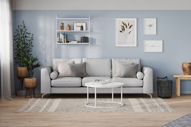 Ocean Lyx 3-seters Stoffsofa - Grå - Møbler - Sofaer - 4 seter sofa