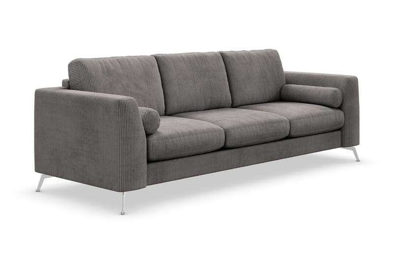 Ocean Lyx 4-seters Sofa - Mørkegrå/Krom - 4 seter sofa