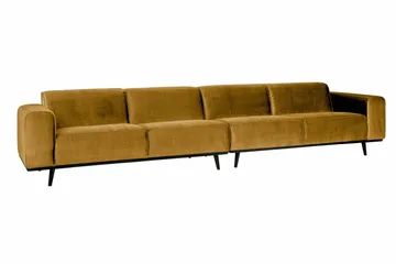 Statement 4-seters Fløyelssofa - Honninggul - Møbler - Sofaer - 4 seter sofa