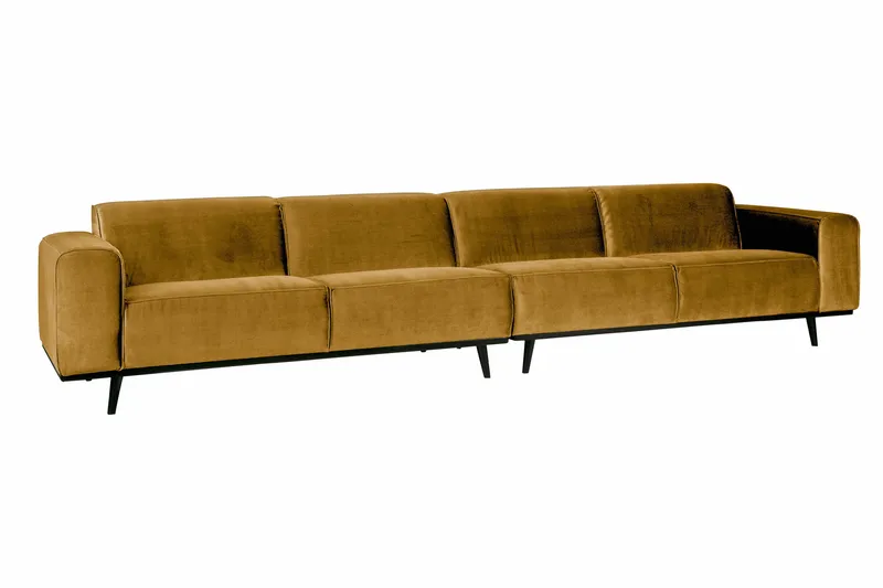 Statement 4-seters Fløyelssofa - Honninggul - Møbler - Sofaer - 4 seter sofa