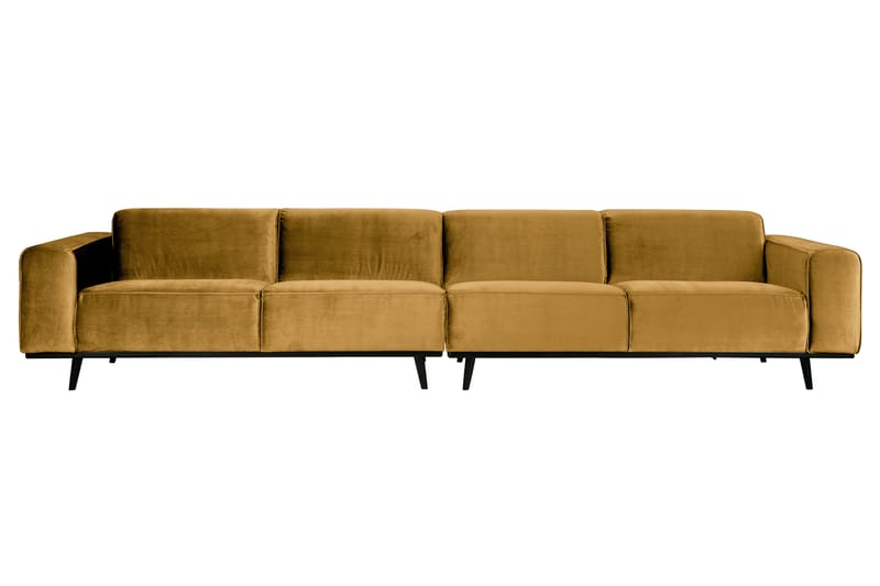 Statement 4-seters Fløyelssofa - Honninggul - Møbler - Sofaer - 4 seter sofa
