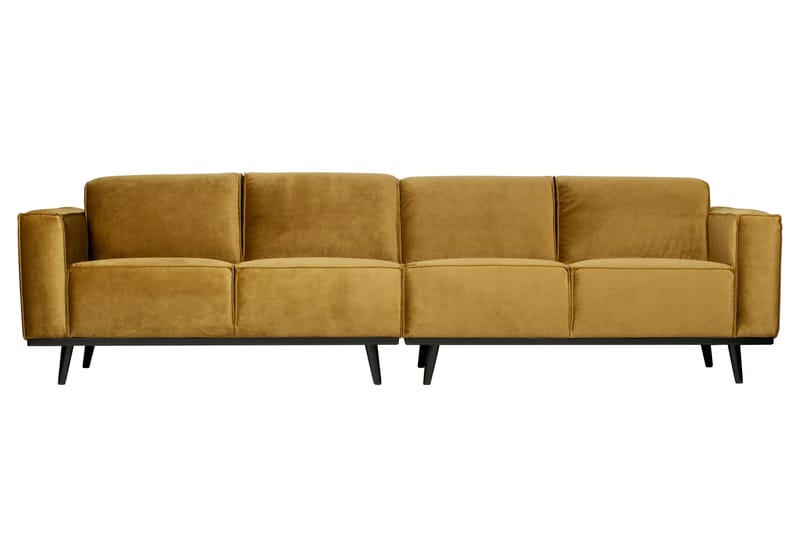 Statement 4-seters Fløyelssofa - Honninggul - Møbler - Sofaer - 4 seter sofa