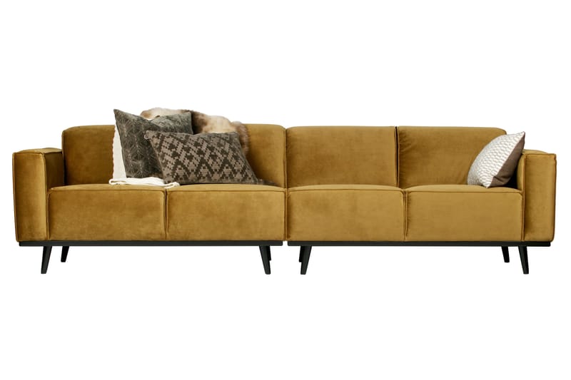 Statement 4-seters Fløyelssofa - Honninggul - Møbler - Sofaer - 4 seter sofa
