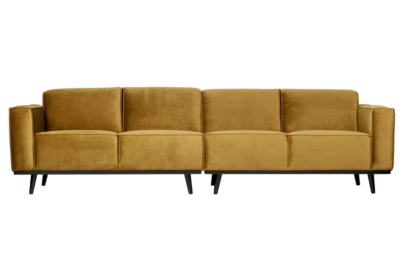 Statement 4-seters Fløyelssofa, Honninggul