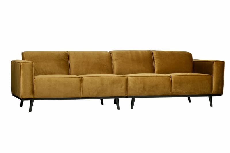 Statement 4-seters Fløyelssofa - Honninggul - Møbler - Sofaer - 4 seter sofa