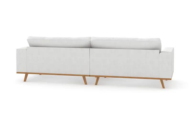 Vanlig sofa uten divan og sjeselong Scandinavian Choice Copenhagen 4-seters sofa Ace 1, hvitt stoff Eik - Møbler - Sofaer - 4 seter sofa