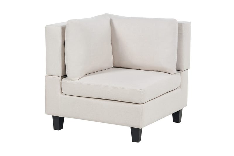 4-sits Hörnsoffa med fotpall Beliani Unstad Beige/svart Beige, Black - Møbler - Sofaer - Modulsofaer - Komplett modulsofa