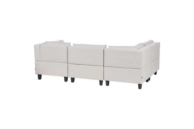 4-sits Hörnsoffa med fotpall Beliani Unstad Beige/svart Beige, Black - Møbler - Sofaer - Modulsofaer - Komplett modulsofa