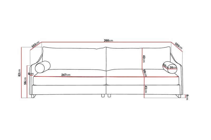 4-sits Soffa Scandinavian Choice Bluvel 48 - Møbler - Sofaer - Fløyel sofaer