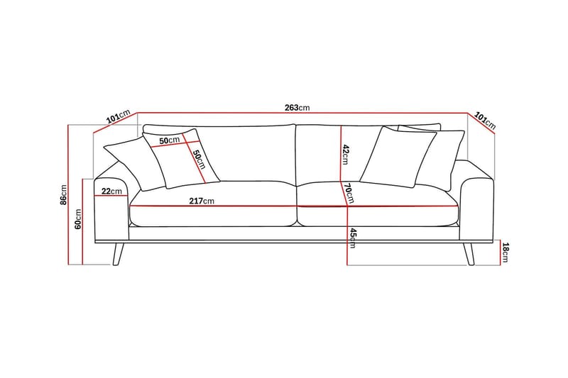 4-sits Soffa Scandinavian Choice Silencio 72 - Møbler - Sofaer - 4 seter sofa