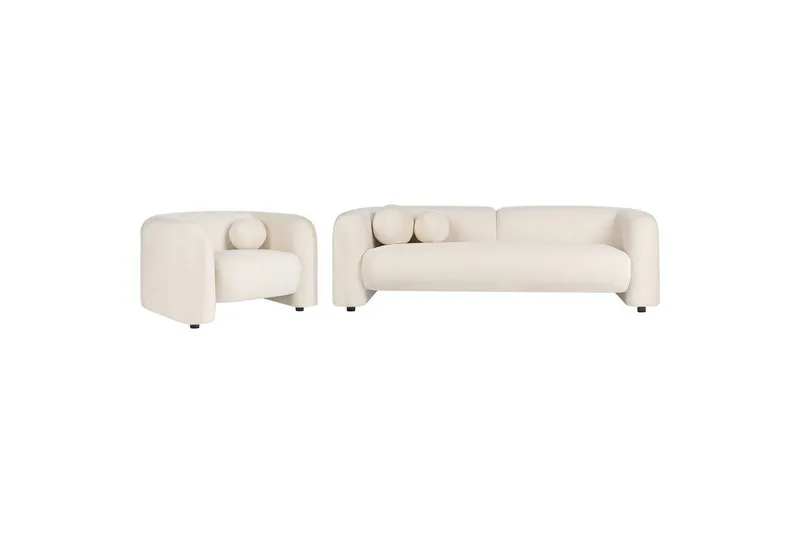 4-sits Soffgrupp Beliani Leiren Beige Offwhite, undefined