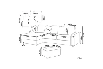 4-sitssoffa Beliani Kohlo Beige/svart, Högervänd Beige||Black Left-faced - Møbler - Sofaer - Sofagrupper