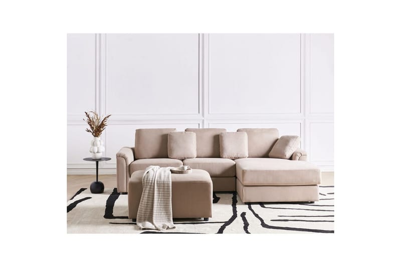 4-sitssoffa Beliani Kohlo Beige/svart, Högervänd Taupe Right-faced - Beige - Møbler - Sofaer - Sofagrupper