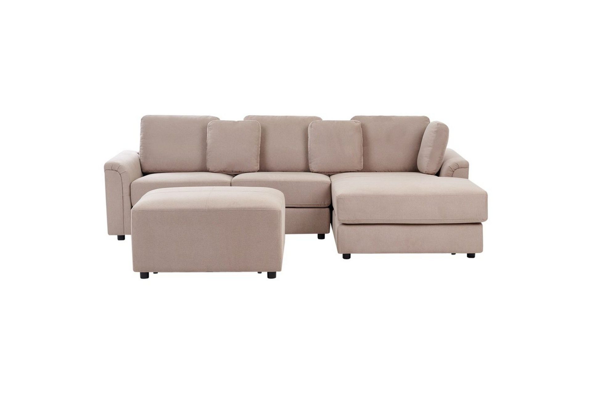 4-sitssoffa Beliani Kohlo Beige/svart, Högervänd Taupe Right-faced - Beige