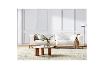 4-sitssoffa Beliani Veng Beige, ljust trä White||Light colored wood - Møbler - Sofaer - 4 seter sofa