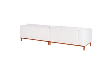 4-sitssoffa Beliani Veng Beige, ljust trä White||Light colored wood - Møbler - Sofaer - 4 seter sofa