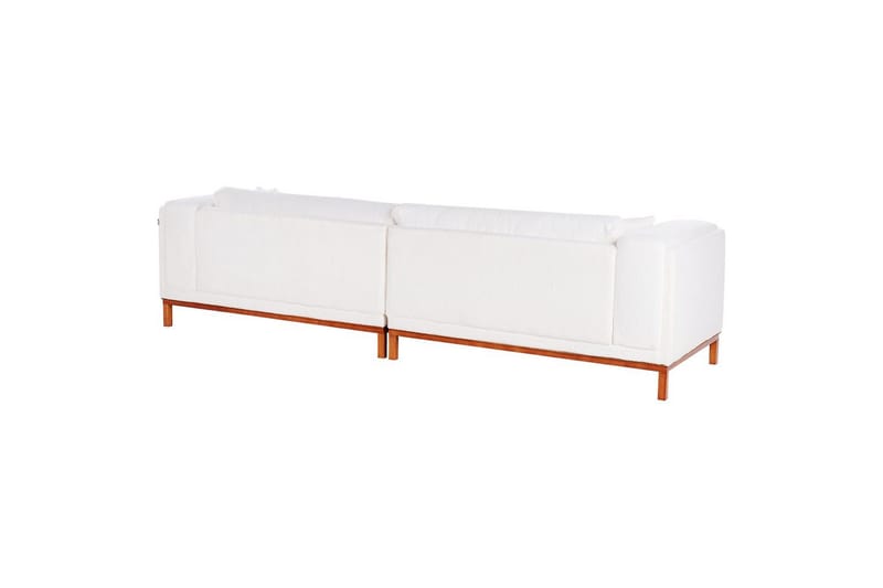 4-sitssoffa Beliani Veng Beige, ljust trä White||Light colored wood - Møbler - Sofaer - 4 seter sofa
